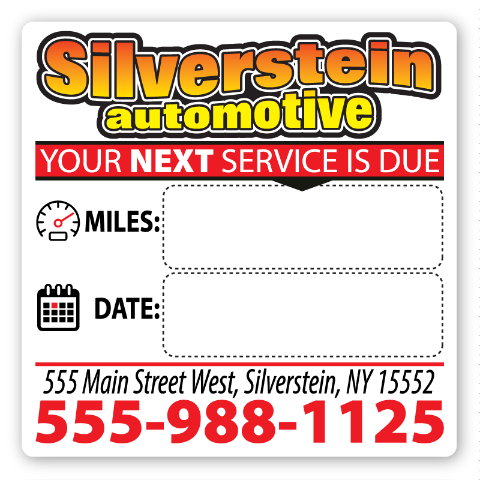 personalized full color custom oil change stickers service reminders