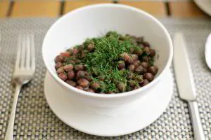 Traditional latvian food - grey peas