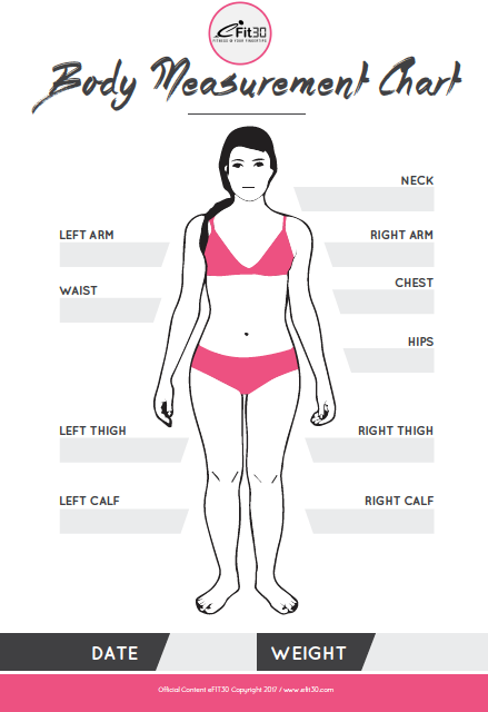 Free Body Measurement Chart