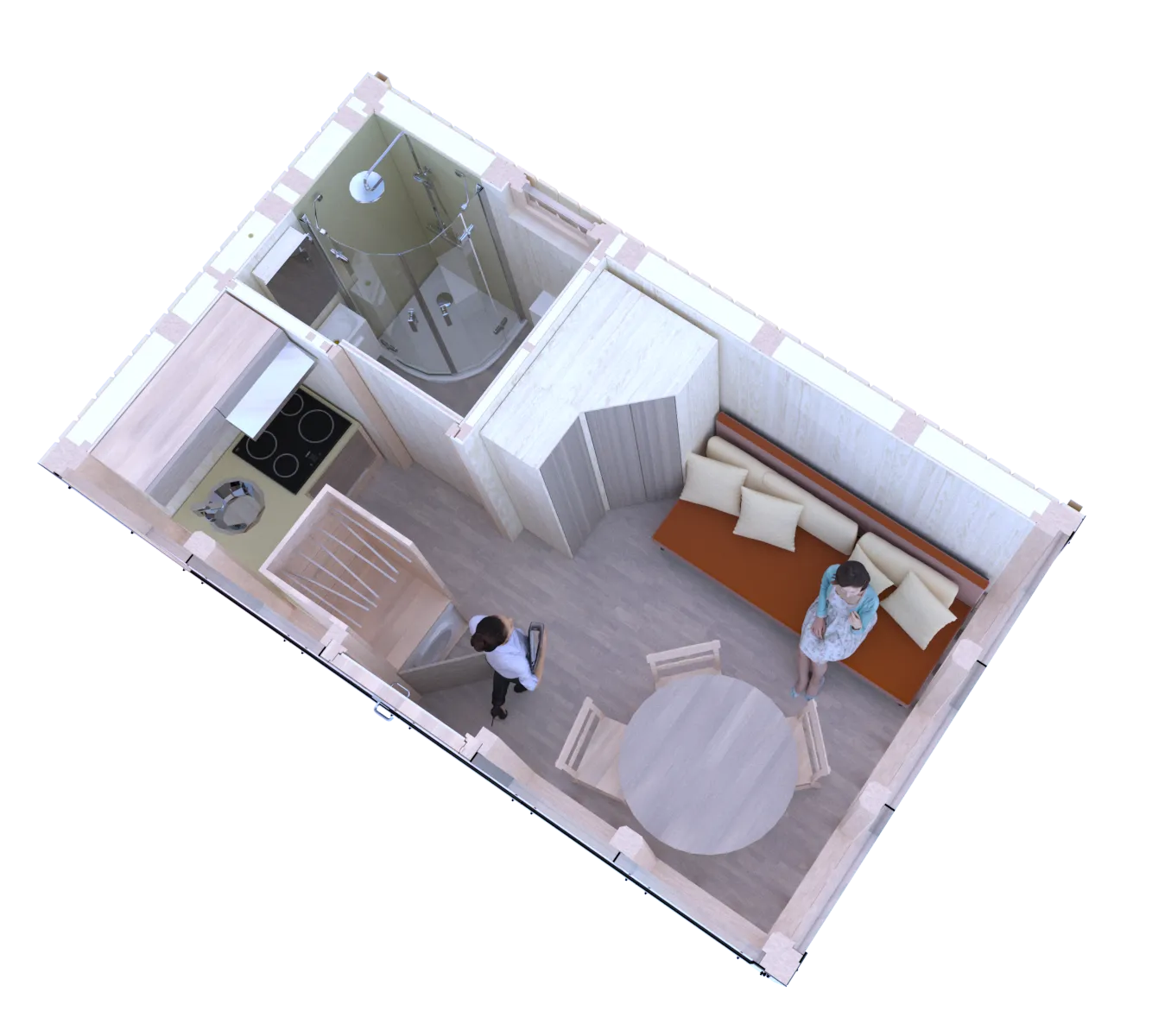 Moduļa 15 m² vizualizācija