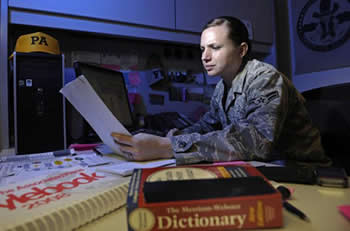 Soldiers writing journal