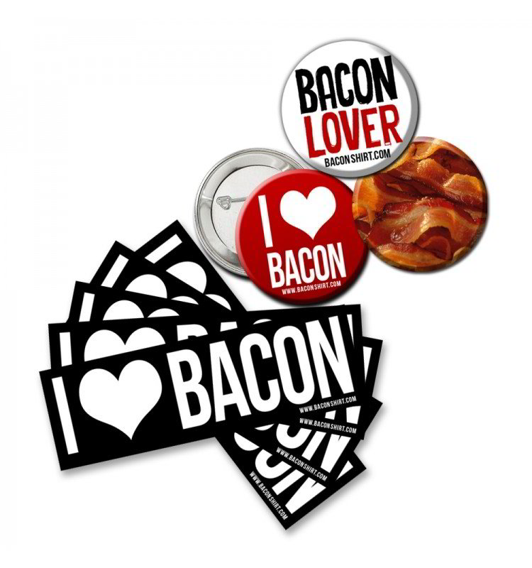Bacon Sticker Button Pack