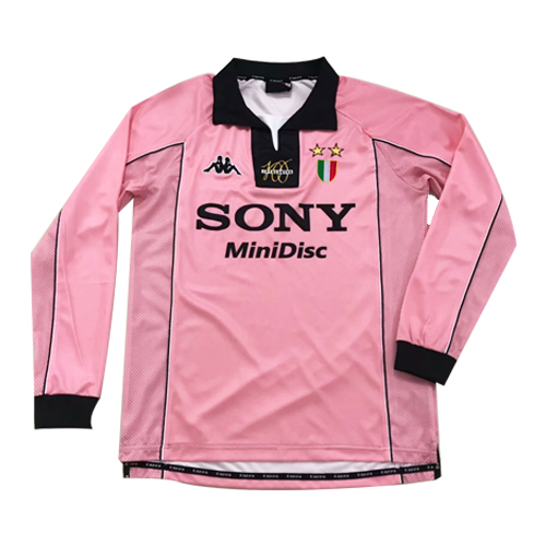 Pink Long Sleeve Retro Jerseys Shirt 97-98