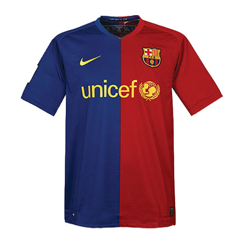 red blue soccer jersey