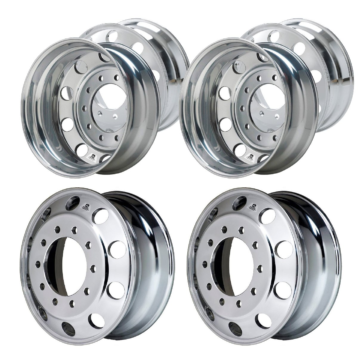 6 Alcoa Level One Semi Wheels 22 5 X 8 5 Milled 22 Dually Wheels