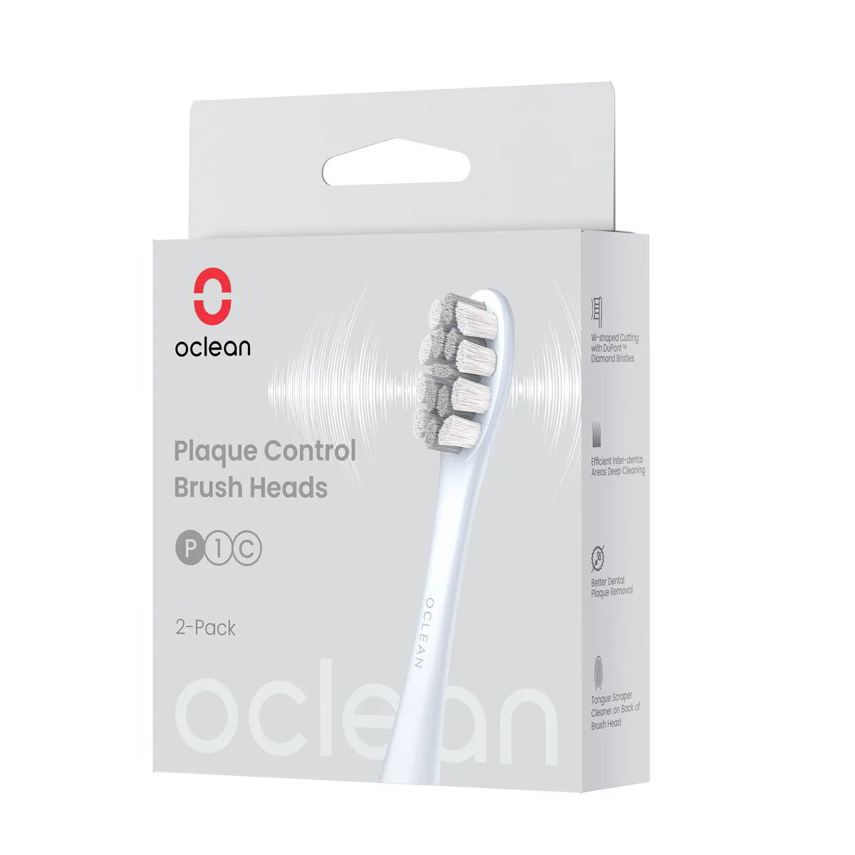 Oclean P1C9 Plaque Control vahetusotsikud, hallid 2 tk.