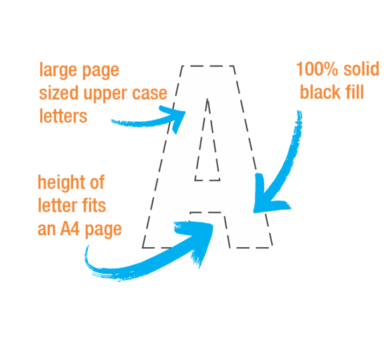 Big Letters | Big Numbers | Downloadable templates in PDF format