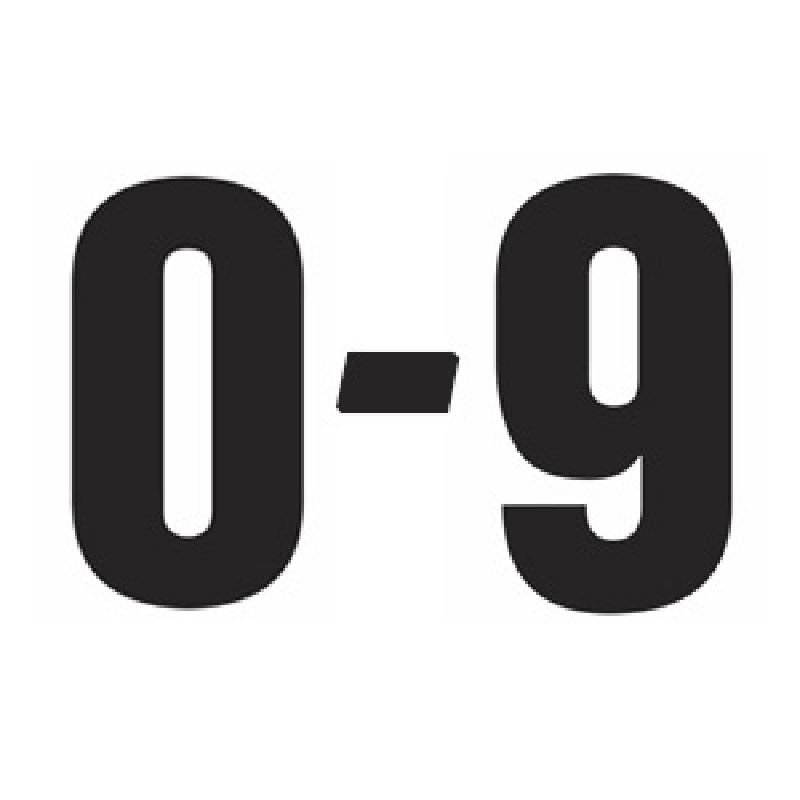 print big numbers a4 sized numbers in solid black