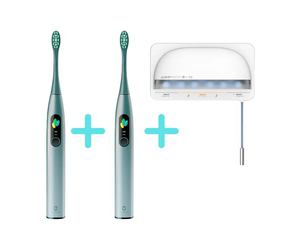 Oclean X Pro elektriskās zobu birstes zaļas X2 + DĀVANĀ Oclean S1 UV dezinficētājs zobu birstēm