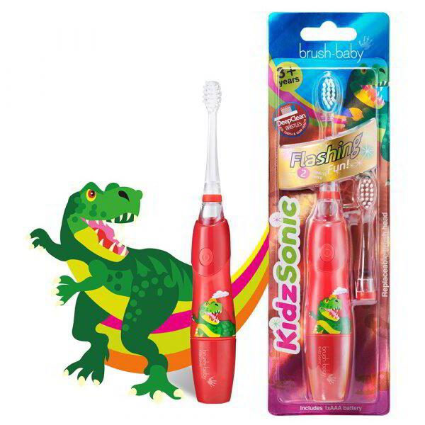 Brush Baby Bērnu elektriskā zobu birste KidzSonic Dinozaurs 3+ gadi