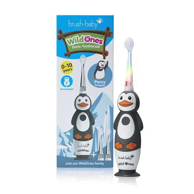 Brush Baby Bērnu elektriskā zobu birste WildOne Pingvīns 0-10g.