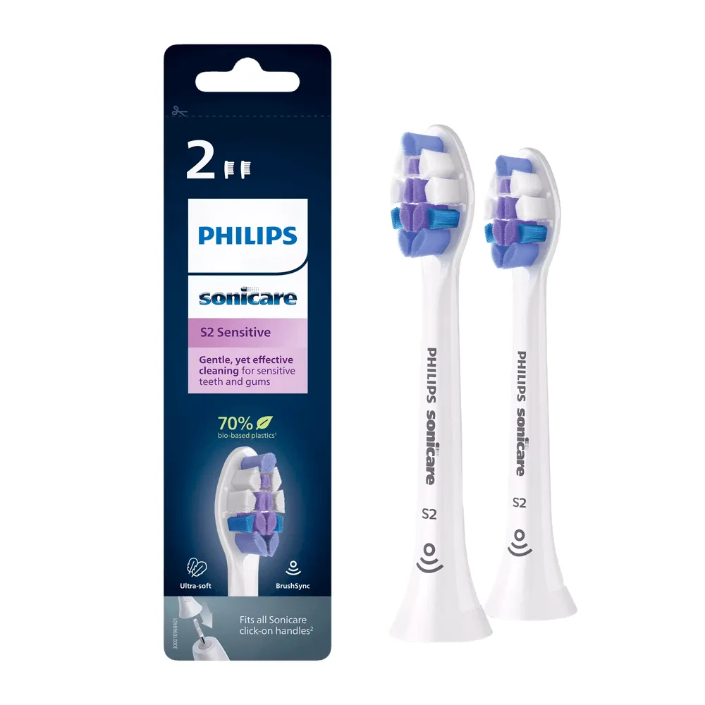 Philips Sonicare HX6052/10 S2 Sensitive zobu birstes uzgaļi standarta 2 gab