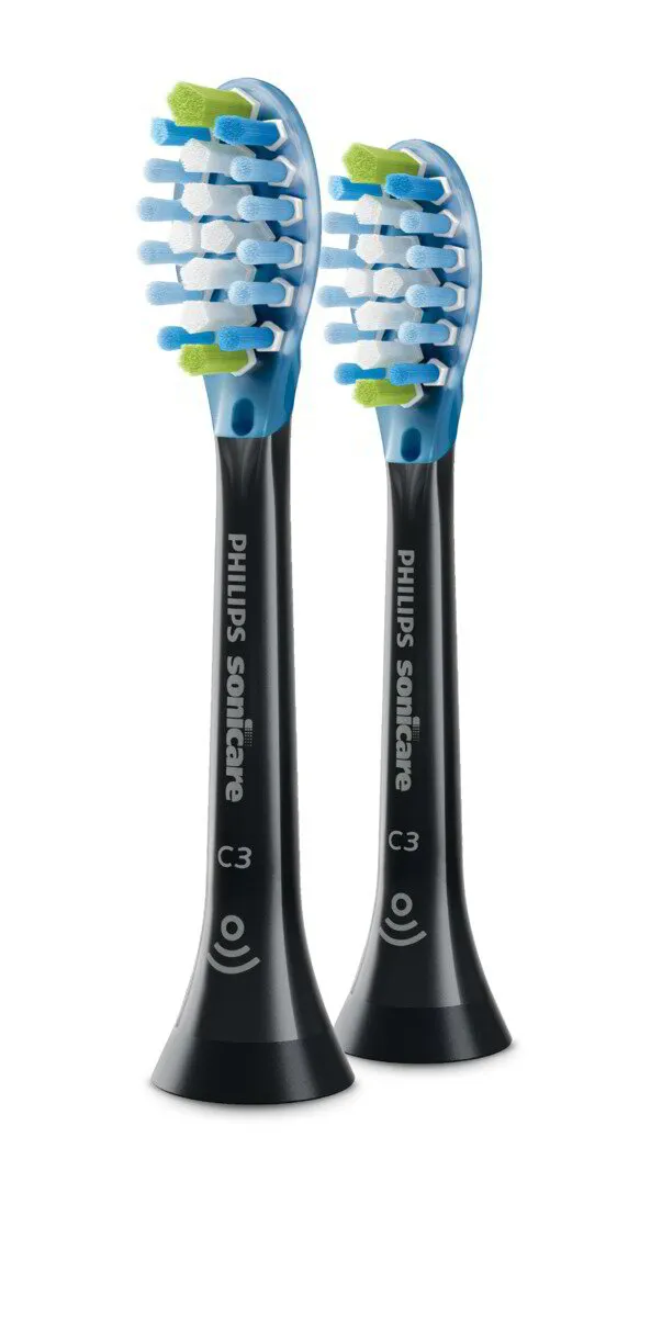 HX9042/33 Philips Sonicare C3 Premium Plaque Control zobu birstes uzgaļi, 2 gab, melni