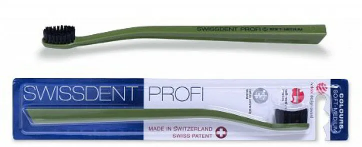 SWISSDENT PROFI Colours Soft Medium zobu birste ar vidēji mīkstiem sariņiem,  1 gab