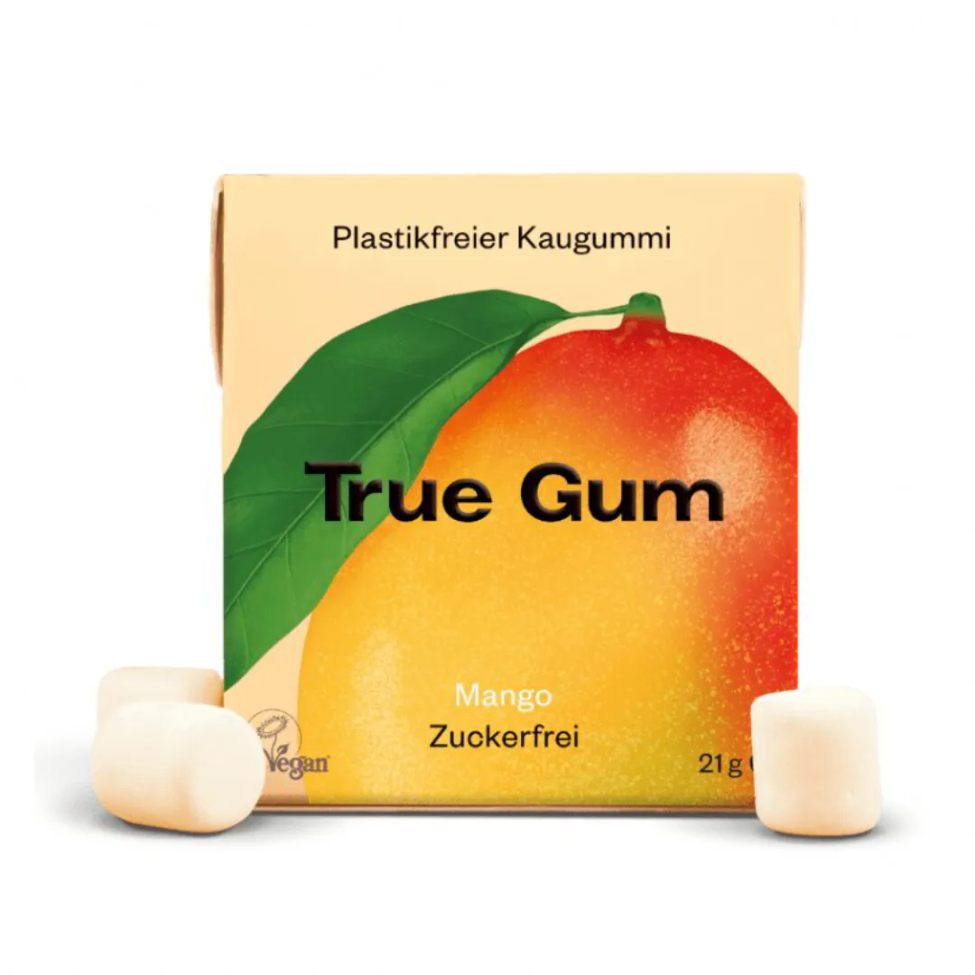 True Gum košļājamā gumija bez cukura, mango