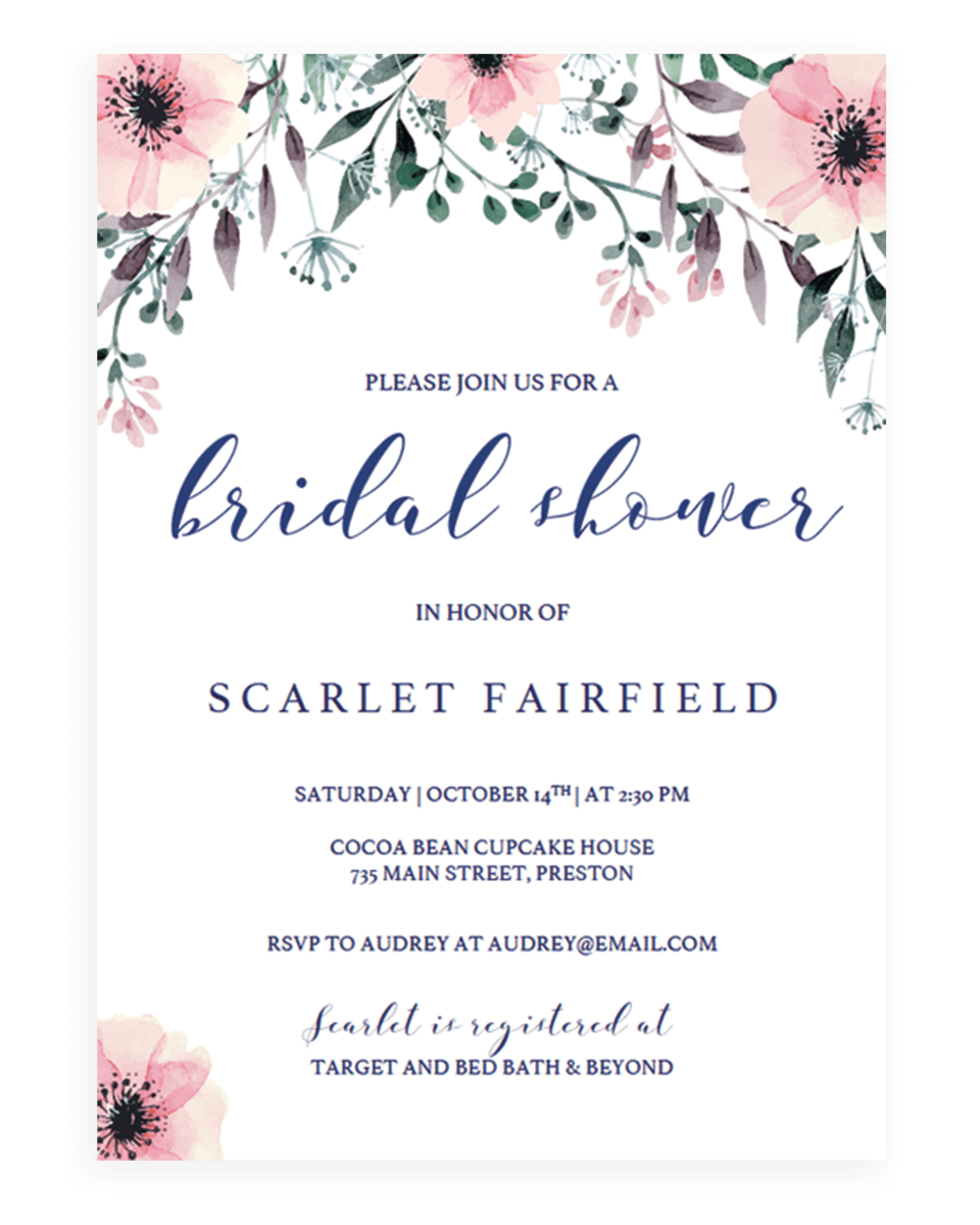 Free Bridal Shower Invitation Templates Classic Bridal Shower Invitation Card Design Template