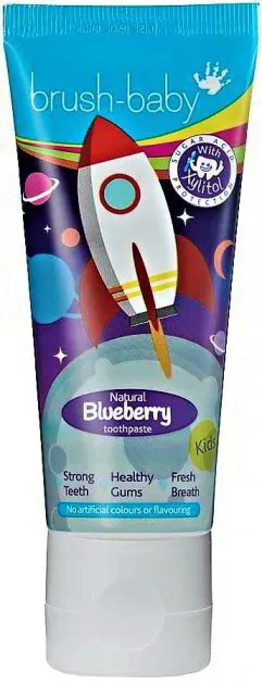 Brush Baby Rocket mėlynių skonio dantų pasta su fluoru, 3 metų ir vyresniems vaikams, 50 ml