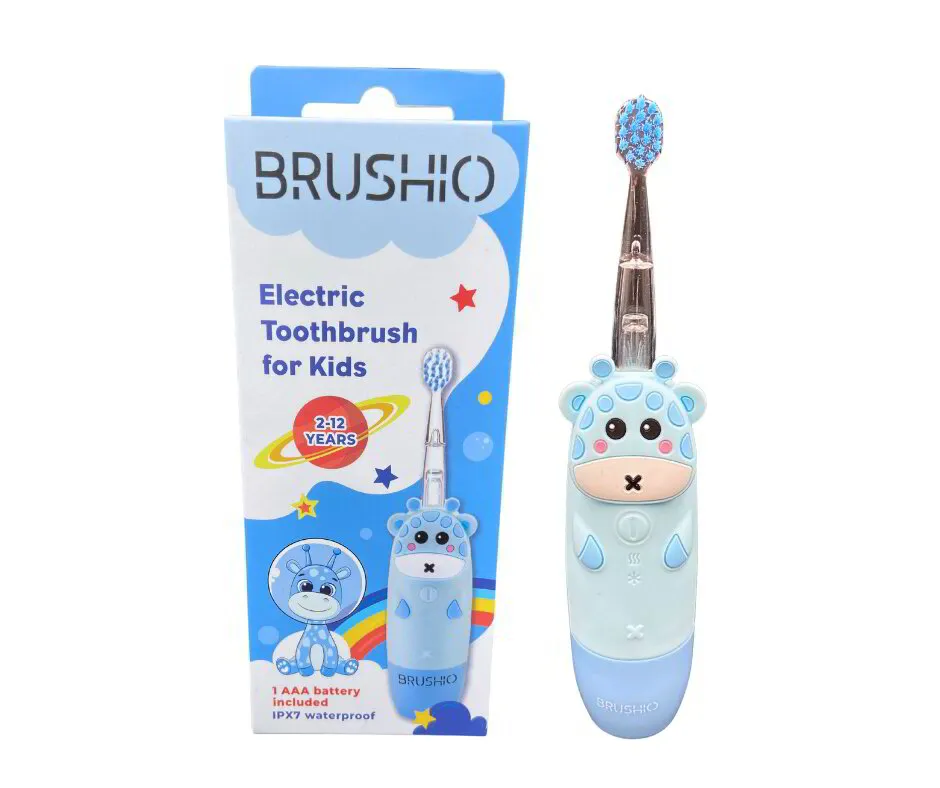 BRUSHIO Kids elektrinis dantų šepetėlis, mėlynas